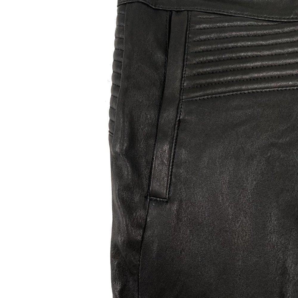 A.L.C. Pants Leather Cotton Black Leg Zip Size 2‎ - Picture 4 of 10